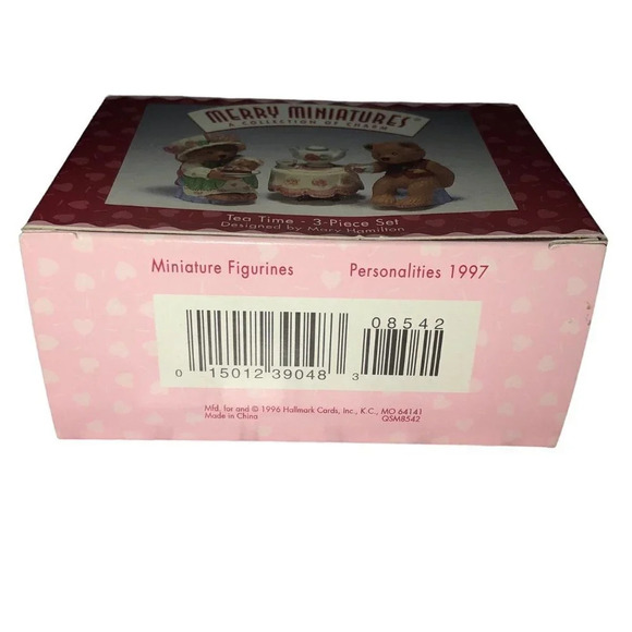 Vtg HALLMARK '97 Personalities "Tea Time" Bears Miniature Figures 3pc Set NIB - Picture 6 of 6